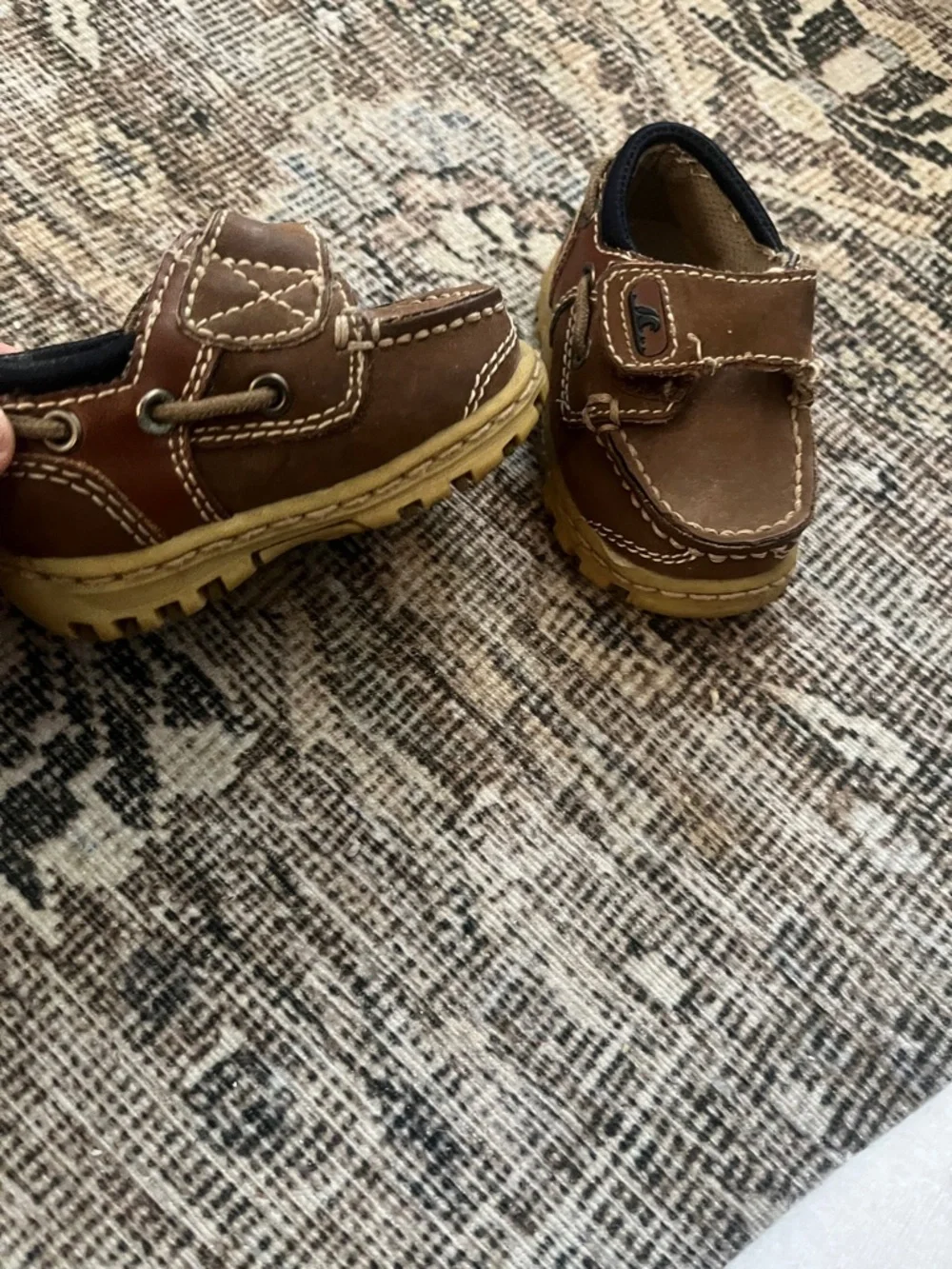 Toddler Brown Leather Hook-and-Loop Dress Shoes